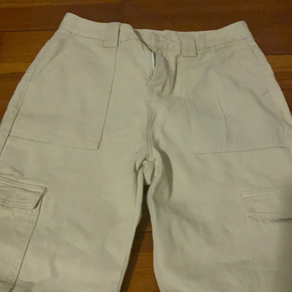 Beige Cargo Jeans